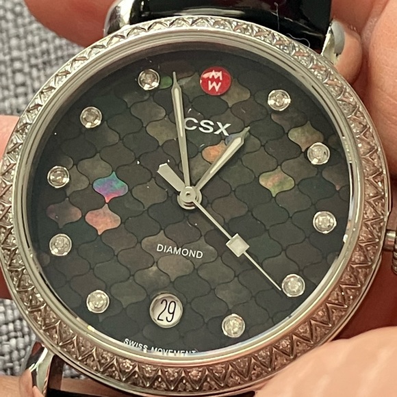 Michele CSX Diamond and black irredesent face watch w/day of the month c… - Picture 5 of 14